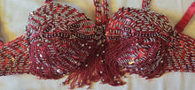 Load image into Gallery viewer, red bedlah belly dance set
