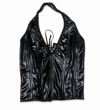 Load image into Gallery viewer, Midnight Rebel – Leg Avenue Black Halter Corset
