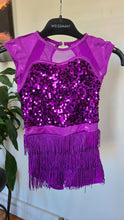 Load image into Gallery viewer, Bright Purple Costume with Sequins and Fringe
