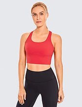 Load image into Gallery viewer, CRZ YOGA Strappy Longline Sports Bras for Women - Wirefree Padded Criss Cross Yoga Bras Cropped Tank Tops
