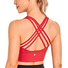 Load image into Gallery viewer, CRZ YOGA Strappy Longline Sports Bras for Women - Wirefree Padded Criss Cross Yoga Bras Cropped Tank Tops
