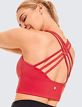 Load image into Gallery viewer, CRZ YOGA Strappy Longline Sports Bras for Women - Wirefree Padded Criss Cross Yoga Bras Cropped Tank Tops
