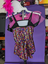 Load image into Gallery viewer, Curtain Call Black and Pink 2 in1 Biketard and Tutu
