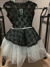 Load image into Gallery viewer, Revolution Dancewear #RC16729 soft black lace and sky blue tutu
