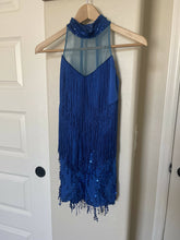 Load image into Gallery viewer, Blue tassel romper
