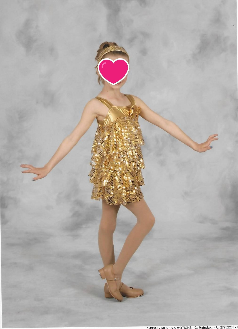 Gold Jazz/Tap Costume with Headband Dancewear Closet, LLC Gold Jazz/Tap Costume with Headband Dancewear Closet, LLC