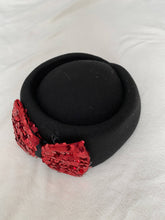 Load image into Gallery viewer, Black Hat with Red Sequin Bow
