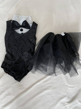 Load image into Gallery viewer, Black and white leotard with tutu size SC
