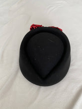 Load image into Gallery viewer, Black Hat with Red Sequin Bow
