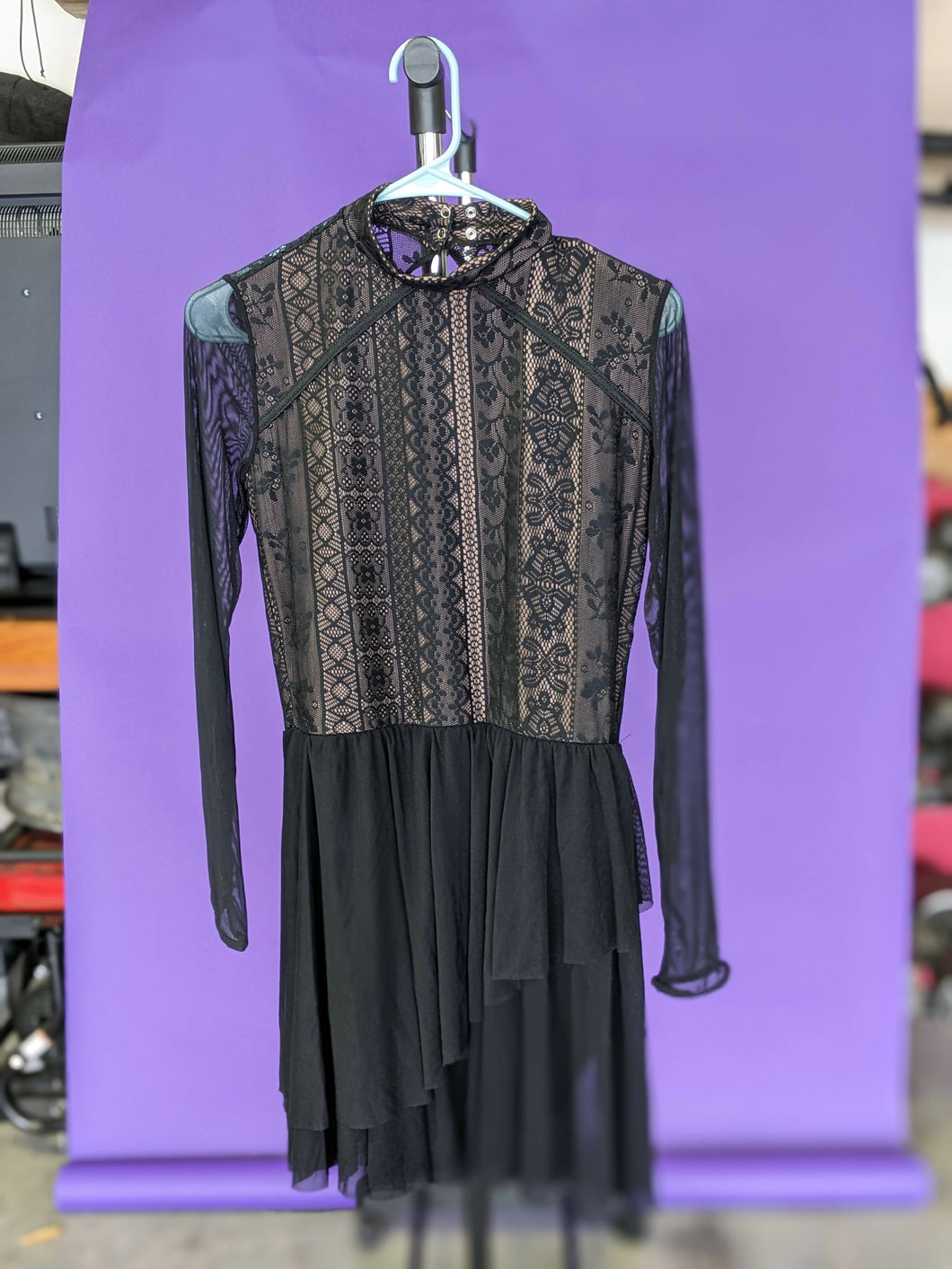 Weissman Black Lace Long Sleeve Lyrical Dress Dancewear Closet, LLC Weissman Black Lace Long Sleeve Lyrical Dress Dancewear Closet, LLC
