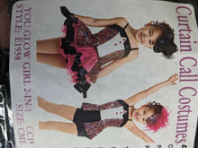 Load image into Gallery viewer, Curtain Call Black and Pink 2 in1 Biketard and Tutu
