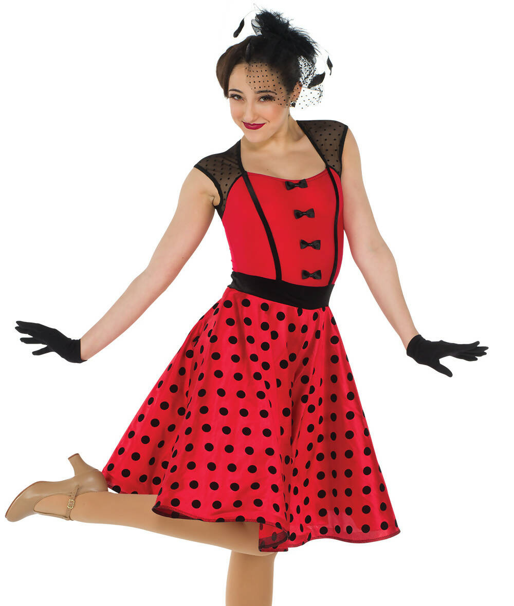 A WISH COME TRUE 50s Polka Dot Character Dress Red Black XX Large Dancewear Closet LLC