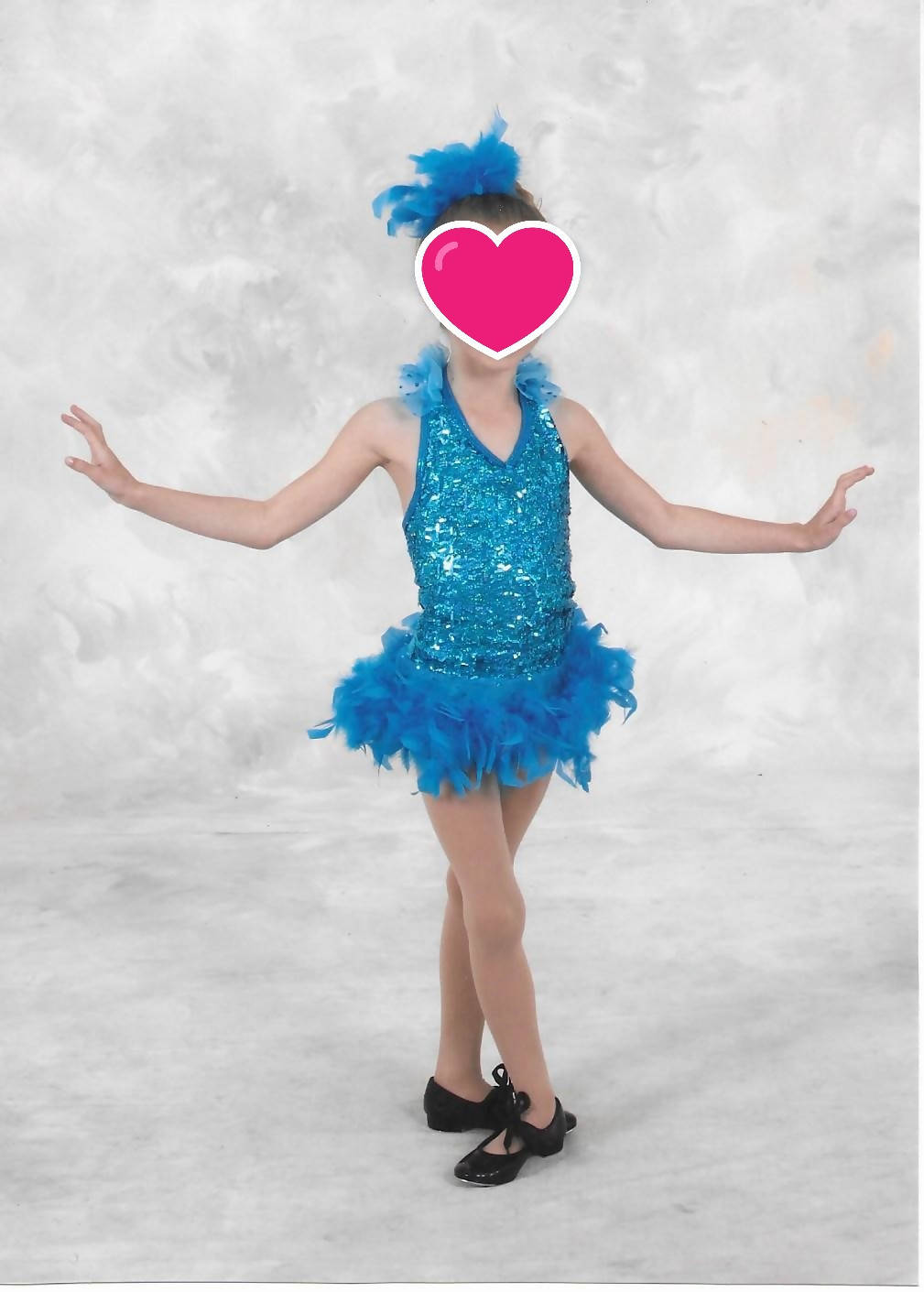 Turquiose Blue Jazz/Tap Costume with feathers