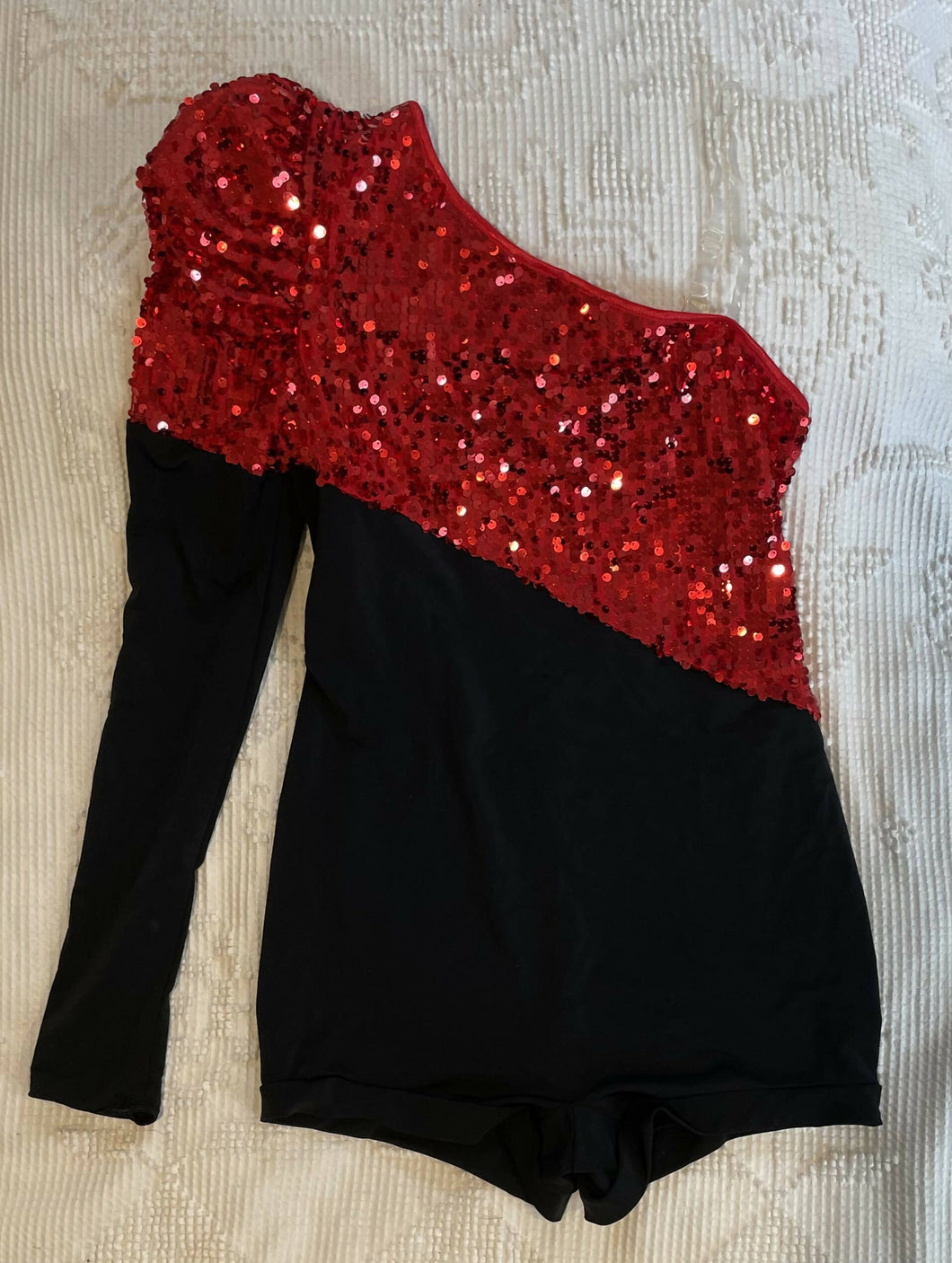 Black Leotard with red sequins