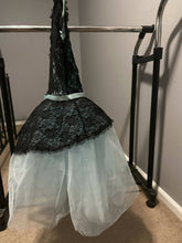 Load image into Gallery viewer, Revolution Dancewear #RC16729 soft black lace and sky blue tutu
