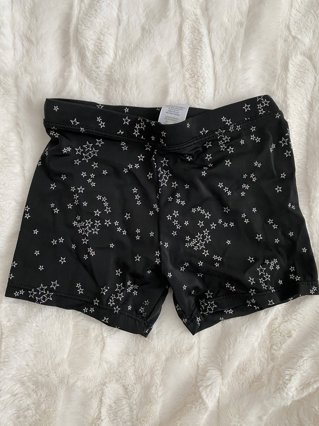 Black and silver star dance shorts size 6
