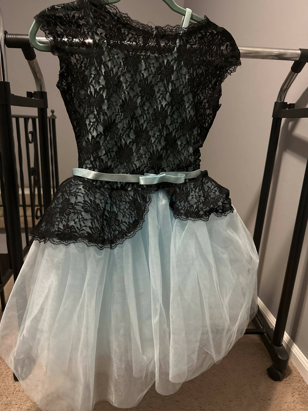 Revolution Dancewear #RC16729 soft black lace and sky blue tutu