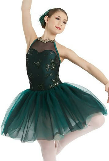 WEISSMANS Sequin Bodice Tutu Dress - Forest Green - Medium Adult - 