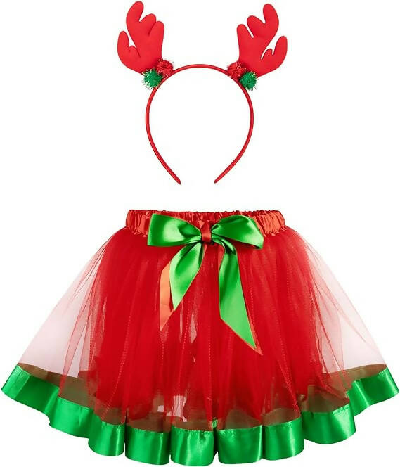 Kids aged 2–8-year-olds, Christmas TUTU with Reindeer headband.