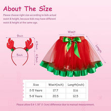 Load image into Gallery viewer, Kids aged 2–8-year-olds, Christmas TUTU with Reindeer headband.
