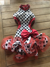 Load image into Gallery viewer, High neck polka dot Latin-flair dress
