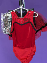 Load image into Gallery viewer, Weissman Red and Black 2 in1 Tutu and Fringe Skirt
