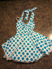 Load image into Gallery viewer, Weisseman White Blue Polka Dot Halter Costume
